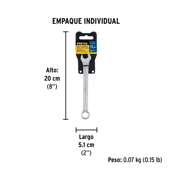 Llave Combinada 12 Mm X 160 Mm de Largo | Ferreterias Ferretodo Guatemala