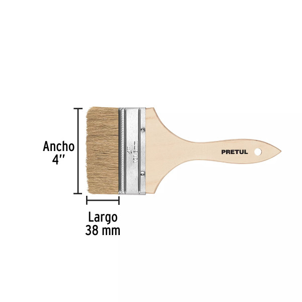 Brocha Uso General de 4" con Mango de Madera | Ferreterias Ferretodo Guatemala