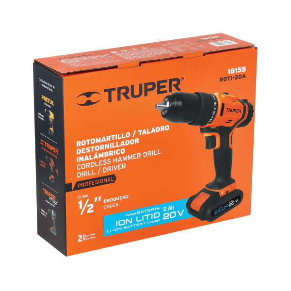 Rotomartillo Inalámbrico 1/2', 20 V | Barrenos / Taladros