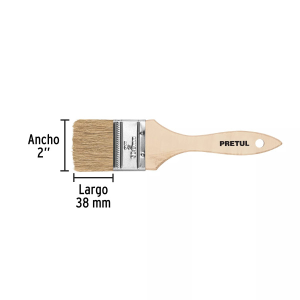 Brocha Uso General de 2" con Mango de Madera | Ferreterias Ferretodo Guatemala