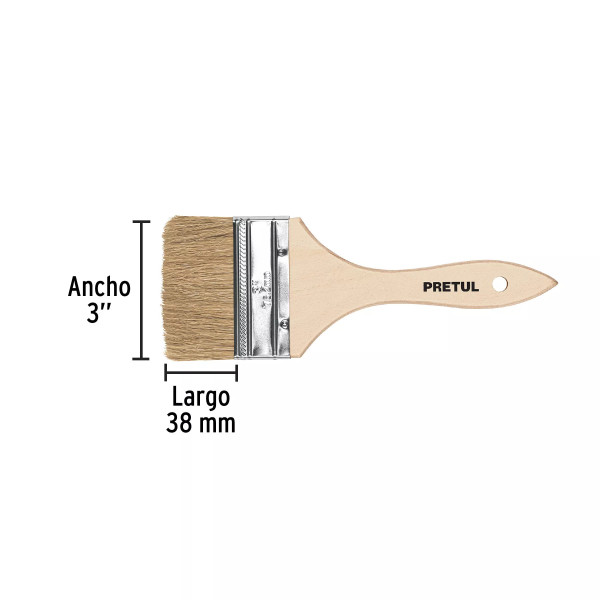 Brocha Uso General de 3" con Mango de Madera | Ferreterias Ferretodo Guatemala