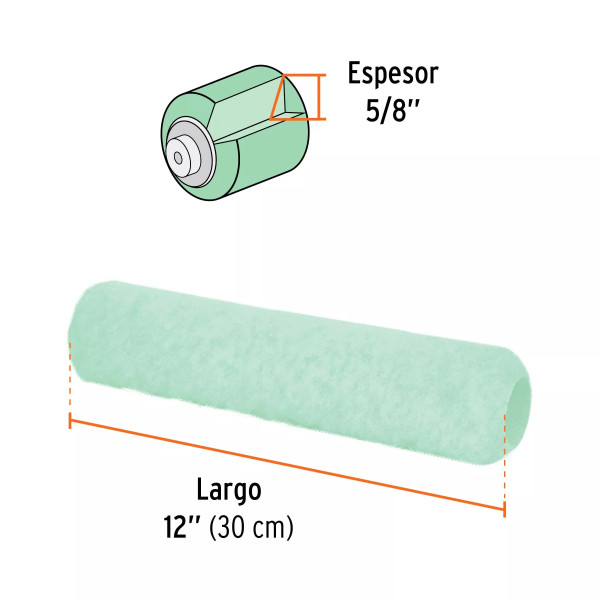 Felpa para rodillo 12" x 5/8" superficies poco rugosas | Ferreterias Ferretodo Guatemala