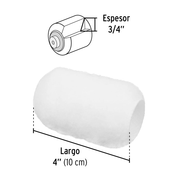 Felpa para mini rodillo poliéster 4" x 3/4", truper | Ferreterias Ferretodo Guatemala