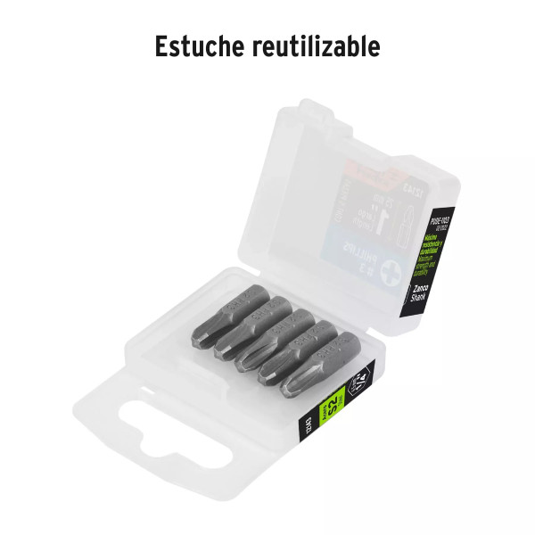 Estuche con 5 Puntas de Cruz PH3 Largo 1' | Brocas, puntas y similares Ferreterias Ferretodo