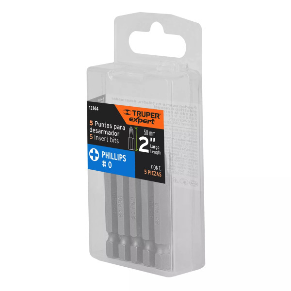 Estuche con 5 Puntas de Cruz PH0 Largo 2' | Brocas, puntas y similares Ferreterias Ferretodo