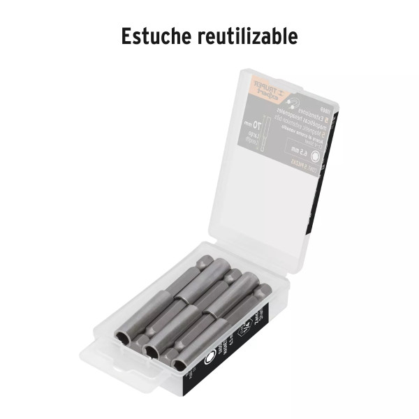 Estuche con 5 Extensiones de 70 mm, magnéticas, Expert | Ferreterias Ferretodo Guatemala