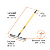 Rastrillo Recto, 16 Dientes, Mango de fibra de vidrio de 60" | Ferreterias Ferretodo Guatemala