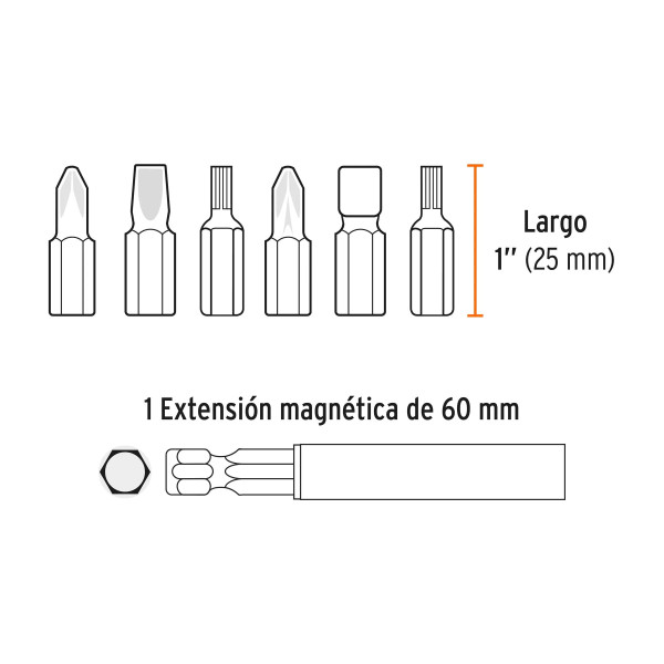 Juego de 31 Puntas mixtas Largo 1" estuche Plástico, Expert | Brocas, puntas y similares Ferreterias Ferretodo