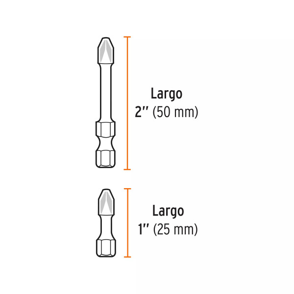 Juego de 40 Puntas de Impacto mixtas Largos 1" y 2", Expert | Brocas, puntas y similares Ferreterias Ferretodo
