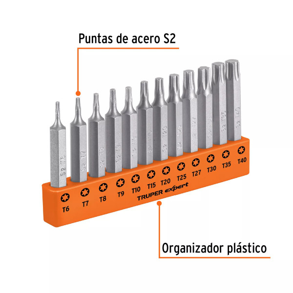 Juego de 12 Puntas torx Combinadas Largo 2", Truper Expert | Brocas, puntas y similares Ferreterias Ferretodo