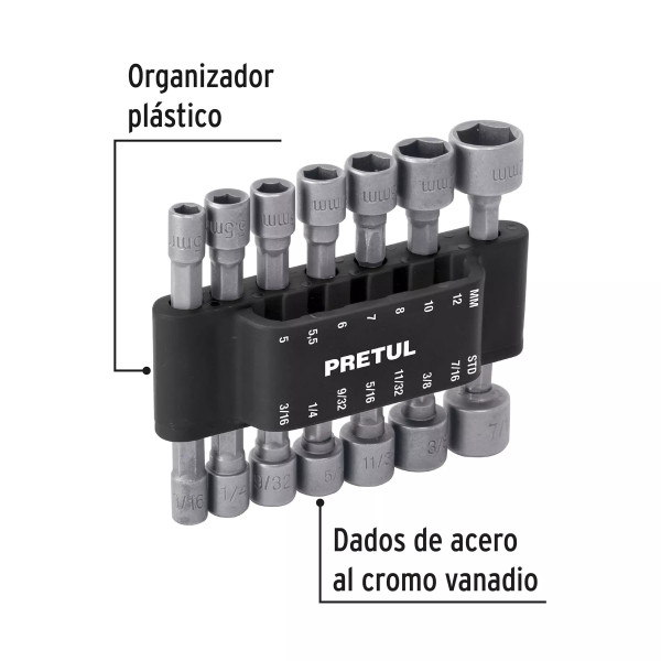 Juego de 14 Dados para Taladro, pretul | Ferreterias Ferretodo Guatemala