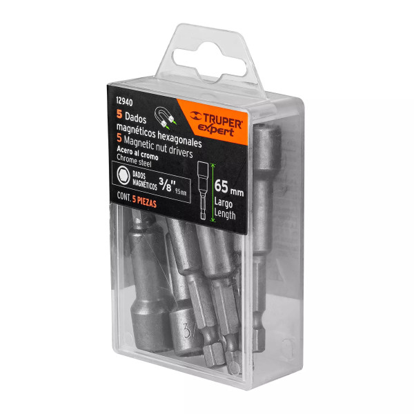 Estuche con 5 Dados Magnéticos de 3/8" Largo 2-1/2", Expert | Ferreterias Ferretodo Guatemala