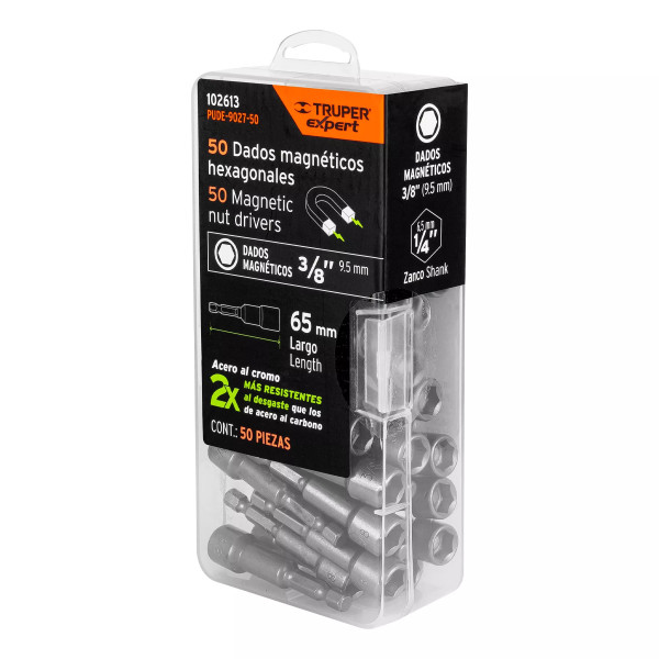 Estuche con 50 Dados Magnéticos de 3/8" Largo 2-1/2", Expert | Ferreterias Ferretodo Guatemala