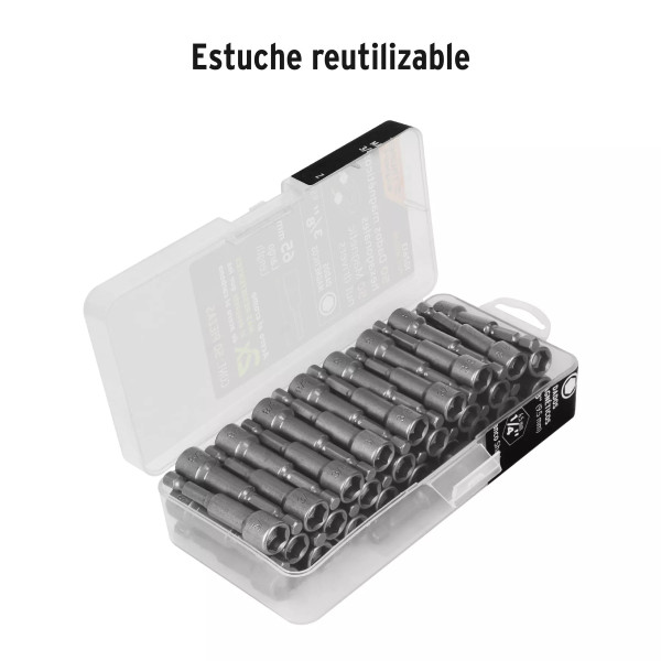 Estuche con 50 Dados Magnéticos de 3/8" Largo 2-1/2", Expert | Ferreterias Ferretodo Guatemala