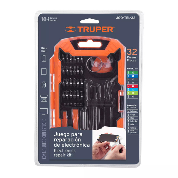 Juego De 32 Piezas Para Reparación De Electrónica, Truper | Ferreterias Ferretodo Guatemala