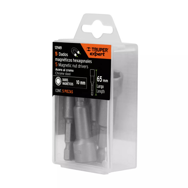 Estuche con 5 Dados Magnéticos de 10 mm Largo 2-1/2", Expert | Ferreterias Ferretodo Guatemala