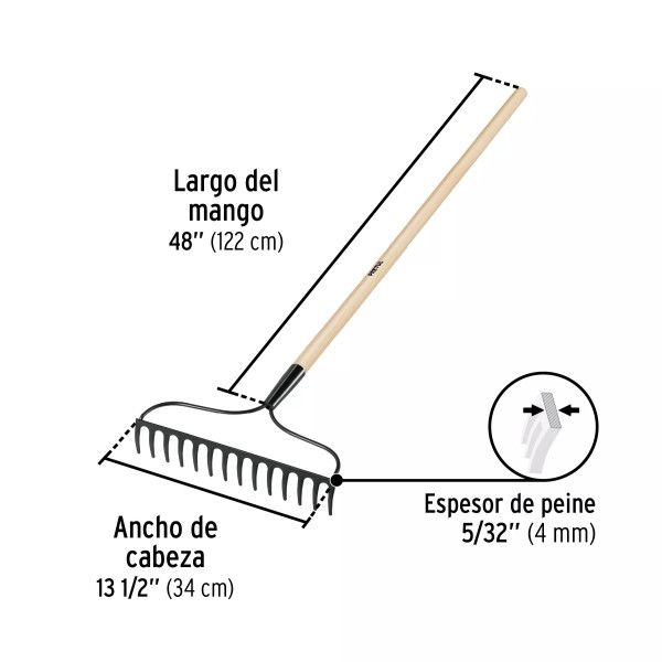 Rastrillo Jardinero, 14 Dientes, Pretul | Ferreterias Ferretodo Guatemala