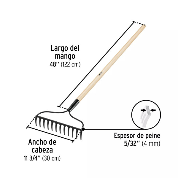 Rastrillo Jardinero, 12 Dientes, Pretul | Ferreterias Ferretodo Guatemala