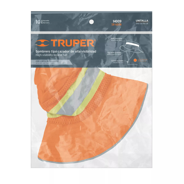 Sombrero Naranja Alta Visibilidad con Reflejante, Truper | Ferreterias Ferretodo Guatemala