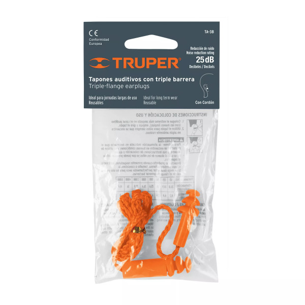Tapón Auditivo Reutilizable Triple Barrera con Cordón | Ferreterias Ferretodo Guatemala