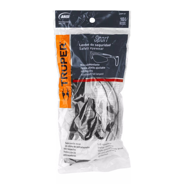 Lentes Seguridad Claros Antiempaño C/Cordón Ajustable, Sport | Ferreterias Ferretodo Guatemala