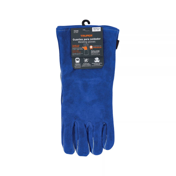 Guantes Azules Reforzados para Soldador | Ferreterias Ferretodo Guatemala