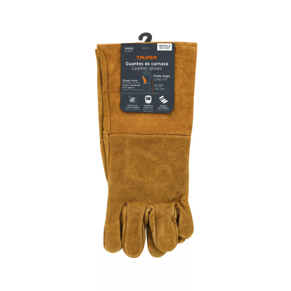Guantes de Carnaza, Largos, Unitalla | Ferreterias Ferretodo Guatemala