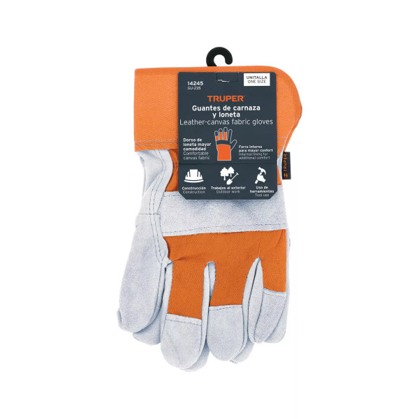 Guantes de Carnaza Y Loneta, Unitalla | Ferreterias Ferretodo Guatemala