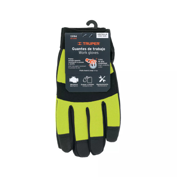 Guantes Mecánico, Alta Visibilidad, Palma Poliuretano, Verde | Ferreterias Ferretodo Guatemala