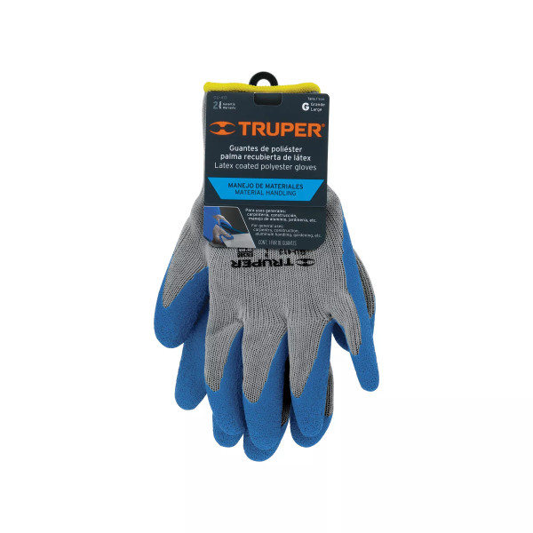 Guantes de Poliéster Recubiertos de Latex, G | Ferreterias Ferretodo Guatemala