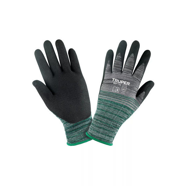 Guantes de Nylon Recubiertos de Nitrilo Arenoso, M | Ferreterias Ferretodo Guatemala