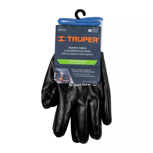 Guantes de Poliéster con Recubrimiento de Nitrilo, M | Ferreterias Ferretodo Guatemala