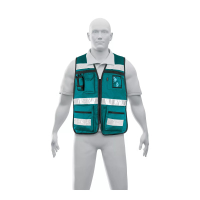 Chaleco brigadista con cintas reflejantes, color verde | Ferreterias Ferretodo Guatemala