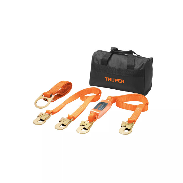 Kit contra caídas con arnés de tres anillos, Truper | Ferreterias Ferretodo Guatemala