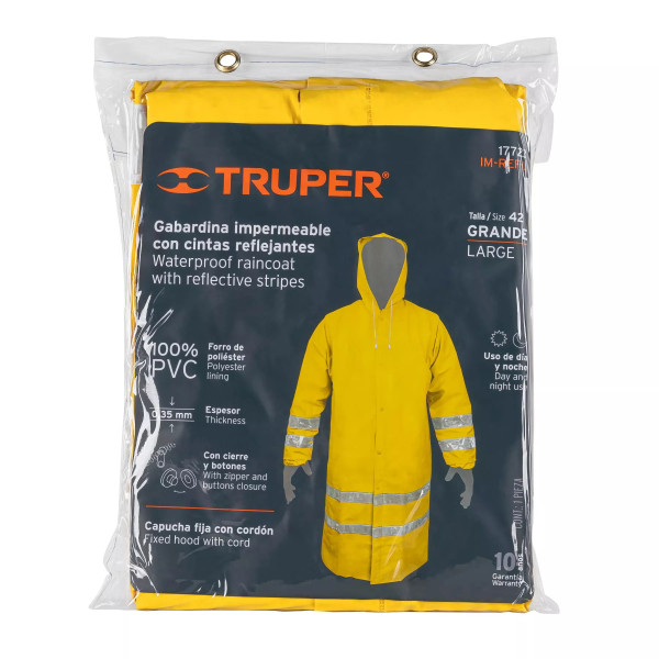 ‣ Gabardina impermeable reflejante, G | Truper