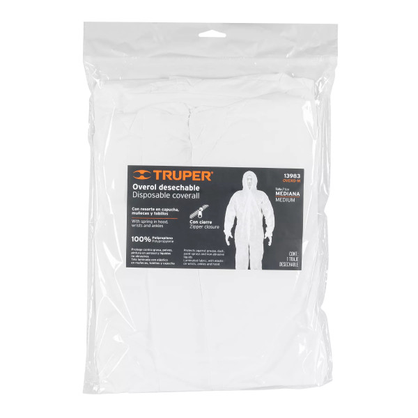 ‣ Overol desechable talla M para trabajos | Truper
