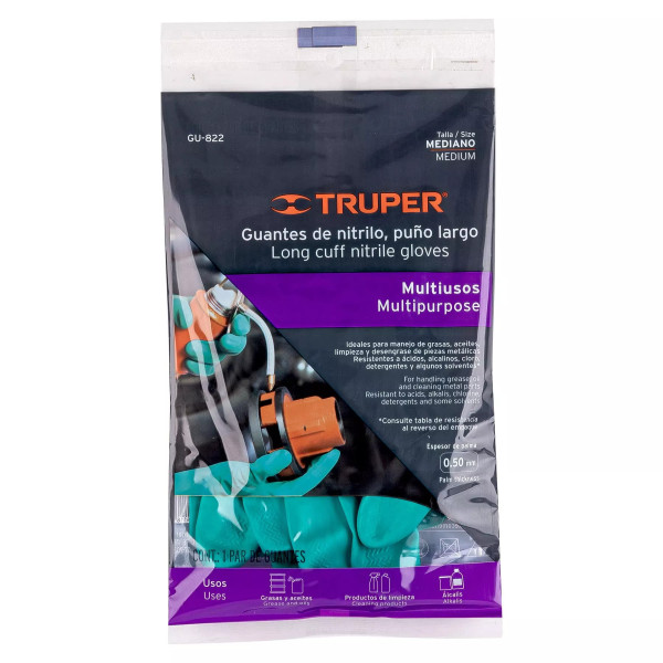 ‣ Guantes de nitrilo verde multiuso M | Truper