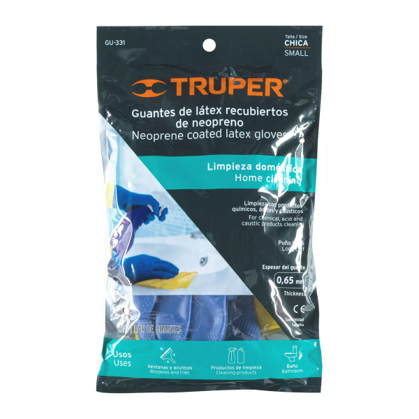 ‣ Guantes látex reforzados para limpieza CH... | Truper