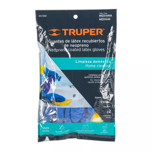 ‣ Guantes látex reforzados M para limpieza... | Truper