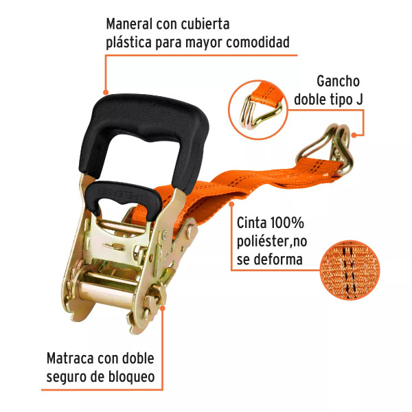 ‣ Sujetador con matraca 2250 kg | Truper