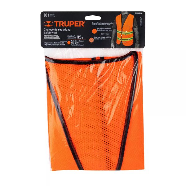 ‣ Chaleco de seguridad naranja alta visib... | Truper