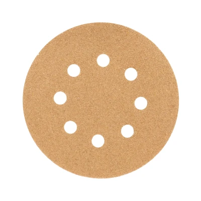 Paquete c/5 discos de lija 5" grano 60, 8 perforaciones