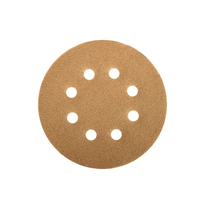 Paquete c/5 discos de lija 5" grano 80, 8 perforaciones