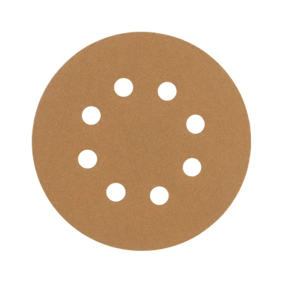 Paquete c/5 discos de lija 5" grano 120, 8 perforaciones