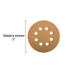 Paquete c/5 discos de lija 5" grano 120, 8 perforaciones | Discos Corte, Pulido y Abrasivos Ferreterias Ferretodo