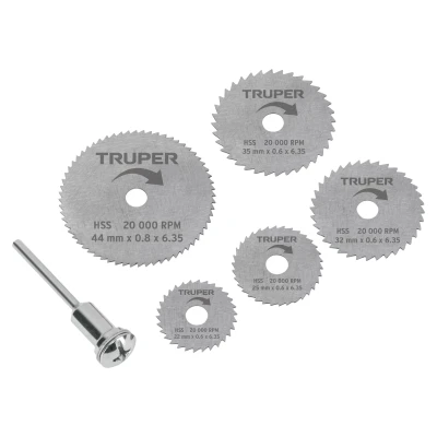 Kit de minidiscos sierra p/herramienta rotativa,5 pzs,TRUPER