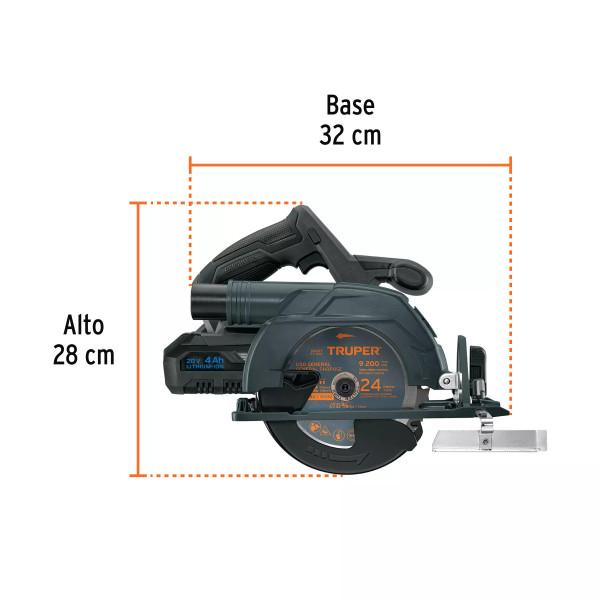 ‣ Sierra circular 6-1/2", 20V, 1 batería... | Truper