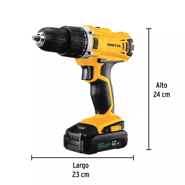 ‣ Kit Taladro Inalámbrico 20V + Accesorios | Pretul