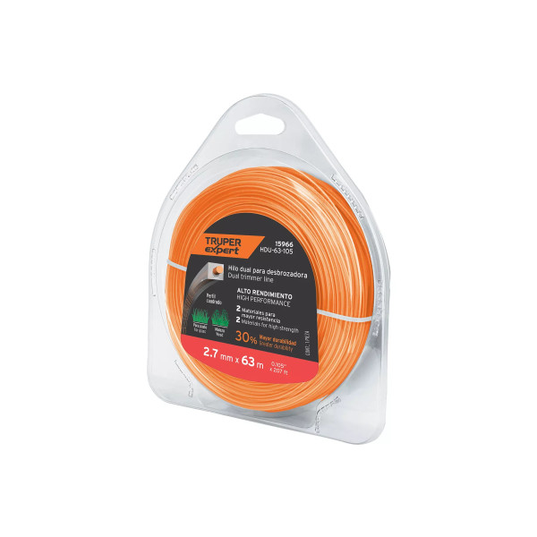 ‣ Hilo para desbrozadora 2.7mm x 63m | Truper Expert