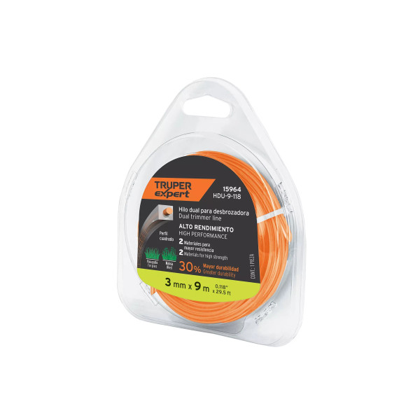 ‣ Hilo cuadrado desbrozadora 1/8” 9 m resistente | FERRETODO